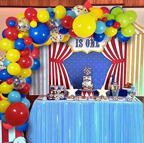 Guirnalda de globos de látex amarilla azul rojo con forma de globo de confeti globo de confeti para fiesta de cumpleaños, baby shower, carnaval, circo, decoración de fiesta