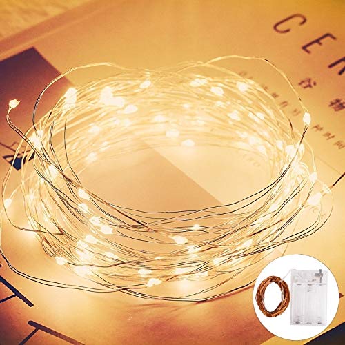 Guirnalda de hadas de alambre de cobre a prueba de agua decoración de fiesta de Navidad familiar LED cadena de luz A4 1m10 leds batería