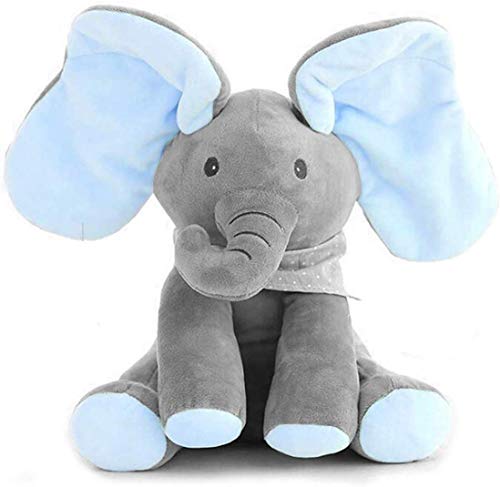 Gutsbox Peek-A-Boo Elefante de Peluche Juguete Interactivo Canciones de Canto Música Felpa Elefante Animal de Peluche Elefante Juguete Eléctrico para muñecas para Bebé / Niño