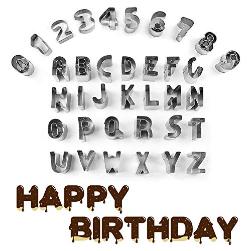 Gxhong Moldes Galletas Acero Inoxidable Cortadores Letras Numeros Formas Utensilios de Repostería para Niños para Repostería, Chocolates, Cookie, Fondant 36 Piezas Gxhong Moldes Galletas Acero Inoxidable Cortadores Letras Numeros Formas Utensilios de Repostería para Niños para Repostería, Chocolates, Cookie, Fondant 36 Piezas