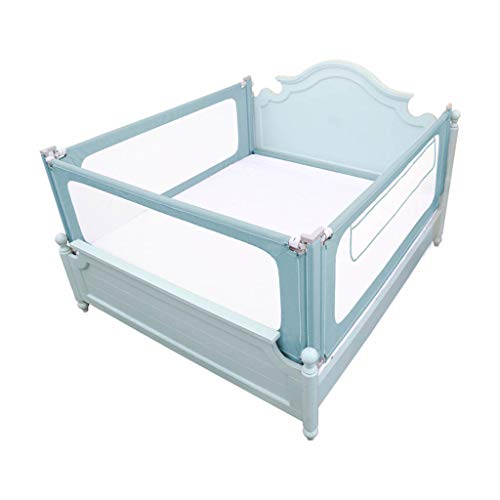GXju-Folding Tent Chang-dq - Valla protectora para bebés (cama grande, 3 lados, montaje vertical general, muelles transpirables, 1,5-2 m), Tela, azul, 150*200CM