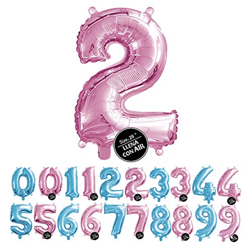 Haioo Globo Número de Cumpleaños en Metalizado Ideal para Fiesta de cumpleaños y Aniversarios Hinchable y Deshinchable (Rosa 2) Haioo Globo Número de Cumpleaños en Metalizado Ideal para Fiesta de cumpleaños y Aniversarios Hinchable y Deshinchable (Rosa 2)