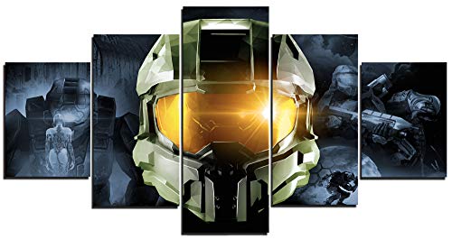 Halo: The Master Chief Collection - Póster de lona para decoración del hogar, 5 piezas para sala de estar, impresión HD (M, no enmarcado)