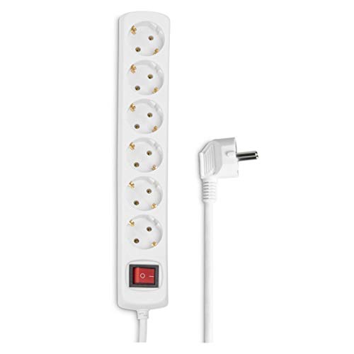 Hama 30384 - Regleta de 6 Tomas con Interruptor, 230 V, 1,4 m, Blanco Hama 30384 - Regleta de 6 Tomas con Interruptor, 230 V, 1,4 m, Blanco