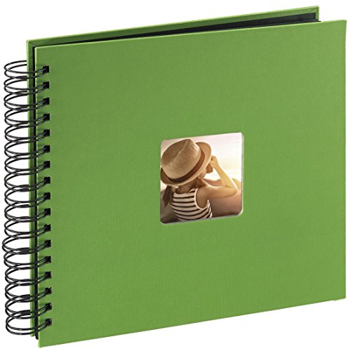 Hama Fotos (50 páginas Negras, álbum con Espiral, 28 x 24 cm, Compartimento para Insertar Foto), Manzana Verde, 28 x 24 cm
