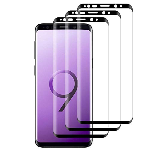 Hanbee Protector de Pantalla para Samsung S9 Cristal Templado para Samsung Galaxy S9 Protector Pantalla, 3-Pack Alta Definicion, 9H Dureza, Resistente a Arañazos