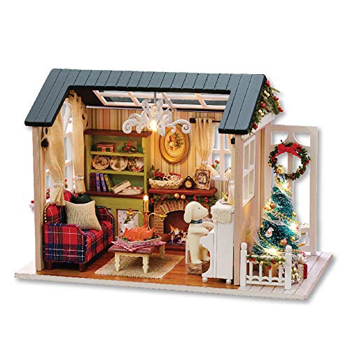 Handcraft Wooden Toy Dolls House LED Dollhouse Miniatura Muebles Kit DIY Regalo