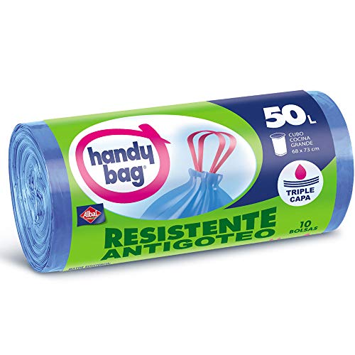 Handy Bag Bolsas de Basura 50L, Extra Resistentes, No Gotean, 10 Bolsas Handy Bag Bolsas de Basura 50L, Extra Resistentes, No Gotean, 10 Bolsas