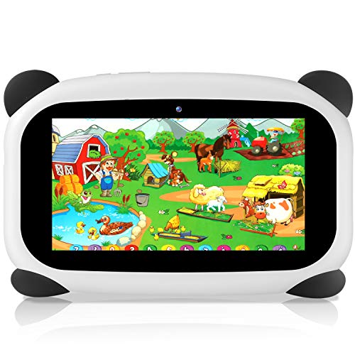 HANYEALTableta para niños, con WiFi Bluetooth Tableta para niños de 7 Pulgadas 1024x600 Android 9.0 Quad-Core 2GB RAM + 32GB ROM Tableta anticaída para niños, Adecuada para niños（Panda）