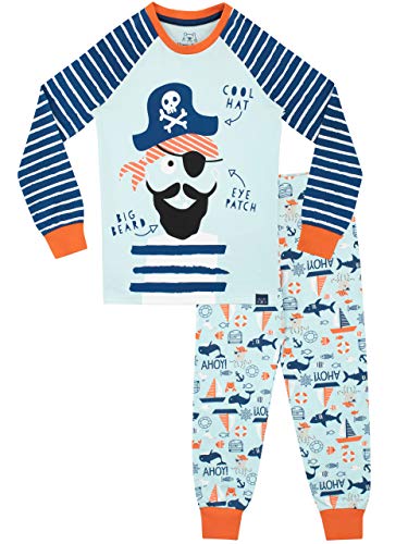 Harry Bear Pijamas de Manga Larga para niños Piratas Ajuste Ceñido Azul 5-6 Años