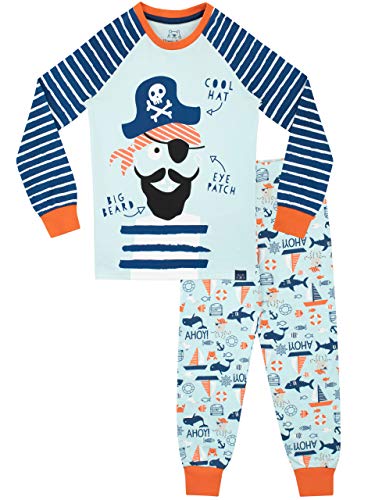 Harry Bear Pijamas de Manga Larga para niños Piratas Ajuste Ceñido Azul 5-6 Años Harry Bear Pijamas de Manga Larga para niños Piratas Ajuste Ceñido Azul 5-6 Años