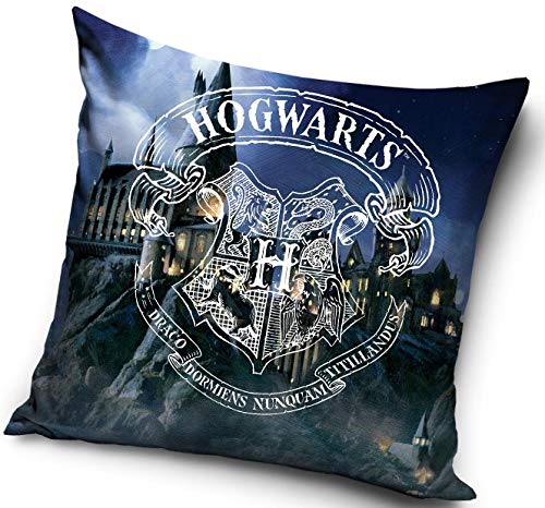 Harry Potter - Funda de cojín decorativa, 40 x 40 cm, poliéster, 40 x 40 cm, Hogwarts