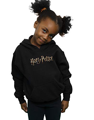 Harry Potter Niñas Full Colour Logo Capucha Negro 9-11 Years