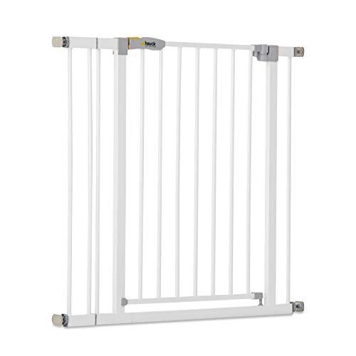 Hauck Open N Stop KD Puerta de seguridad incluido extensión de 9 cm, para escaleras 84 - 89 cm, sin agujeros en la pared, con apertura a ambos lados, hierro, blanco Hauck Open N Stop KD Puerta de seguridad incluido extensión de 9 cm, para escaleras 84 - 89 cm, sin agujeros en la pared, con apertura a ambos lados, hierro, blanco