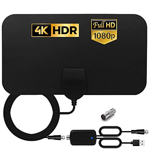 HCCH Antena TV Interior, Antena HDTV Digital de Alcance de 120 Millas con Amplificador Inteligente de Señal, para Canales de TV 1080P 4K VHF UHF TDT Gratuitos para DVB-T DVB-T2 HCCH Antena TV Interior, Antena HDTV Digital de Alcance de 120 Millas con Amplificador Inteligente de Señal, para Canales de TV 1080P 4K VHF UHF TDT Gratuitos para DVB-T DVB-T2
