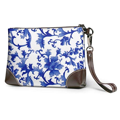 Hdadwy Porcelana azul y blanca Patrón de sombreado floral Bolso de mano de cuero para mujer Bolso de mano Bolso de mano grande y cuadrado Monedero con correa Elegante y duradero Hdadwy Porcelana azul y blanca Patrón de sombreado floral Bolso de mano de cuero para mujer Bolso de mano Bolso de mano grande y cuadrado Monedero con correa Elegante y duradero