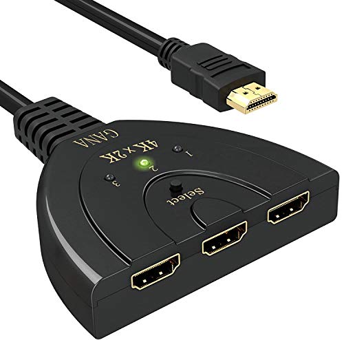 HDMI Switch, GANA 3 Puertos HDMI Switcher | HDMI Splitter Soportes Full HD 4K 3D HDMI Conmutador Adaptador para HDTV/Xbox/PS3/PS4/Apple TV/Fire Stick/BLU-Ray DVD-Player(3 IN/1 out) HDMI Switch, GANA 3 Puertos HDMI Switcher | HDMI Splitter Soportes Full HD 4K 3D HDMI Conmutador Adaptador para HDTV/Xbox/PS3/PS4/Apple TV/Fire Stick/BLU-Ray DVD-Player(3 IN/1 out)