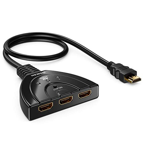 HDMI Switch, QGECEN Switch HDMI 3 Entradas a 1 Salida, Conmutador HDMI, Hub HDMI para Apple TV Box BLU-Ray TV Chromecast Roku DVR Playstation Xbox, Soporta 4K, Full HD 1080p, 3D, HDCP HDMI Switch, QGECEN Switch HDMI 3 Entradas a 1 Salida, Conmutador HDMI, Hub HDMI para Apple TV Box BLU-Ray TV Chromecast Roku DVR Playstation Xbox, Soporta 4K, Full HD 1080p, 3D, HDCP