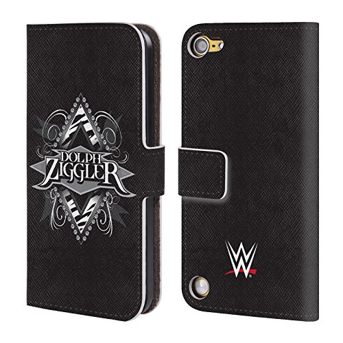 Head Case Designs Oficial WWE Logotipo Ziggler Dolph Carcasa de Cuero Tipo Libro Compatible con Apple iPod Touch 5G 5th Gen