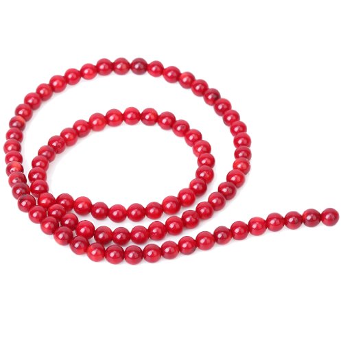 Hellery 110 PCS Australia Red Coral Natural 4 MM Redondo Piedra Suelta PERFILES 15 Pulgadas Strand Hellery 110 PCS Australia Red Coral Natural 4 MM Redondo Piedra Suelta PERFILES 15 Pulgadas Strand