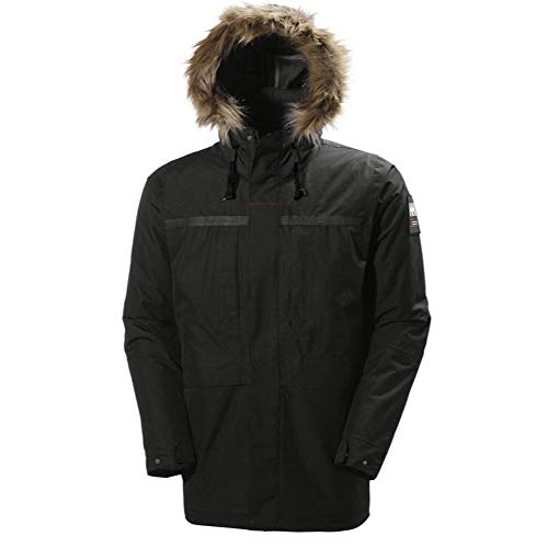 Helly Hansen COASTAL 2 Parka - Parka acolchada impermeable para hombre, color negro, talla L