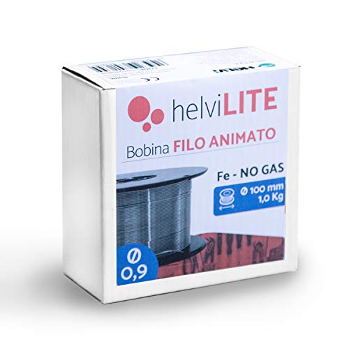 Helvilite 21910109HL - Alambre aniado (no Gas) para soldadura, diámetro 0,9 mm, 1 kg, gris Helvilite 21910109HL - Alambre aniado (no Gas) para soldadura, diámetro 0,9 mm, 1 kg, gris