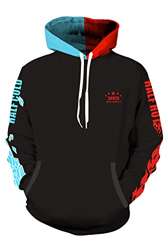 helymore My Hero Academia Cosplay Costume Disfraz Sudadera con Capucha de Impresion 3D Unisex con Cremallera Negro, S helymore My Hero Academia Cosplay Costume Disfraz Sudadera con Capucha de Impresion 3D Unisex con Cremallera Negro, S