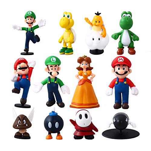Herefun 12pcs/Set Super Figuras, Super Bros Juguetes Modelo, Personajes de Super Bros, Figuras de Luigi Juguete de PVC, Decoraciones de Pastel Regalo para niños Herefun 12pcs/Set Super Figuras, Super Bros Juguetes Modelo, Personajes de Super Bros, Figuras de Luigi Juguete de PVC, Decoraciones de Pastel Regalo para niños