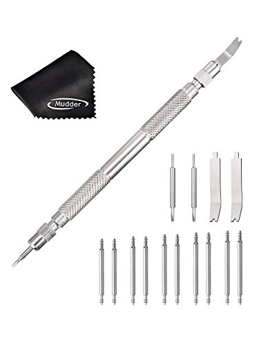 Herramienta de Barra de Resorte con 4 Extra Pines y 5 Pares de Pernos de Correa para Bandas de Reloj de Pulsera Herramienta de Reparación Herramienta de Barra de Resorte con 4 Extra Pines y 5 Pares de Pernos de Correa para Bandas de Reloj de Pulsera Herramienta de Reparación