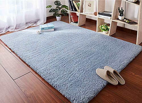 HETOOSHI Alfombra Salon Grandes Shaggy - Alfombras Dormitorio Modernas Pelo Largo Lavables - para Comedor, Dormitorio, Pasillo y Habitación Juvenil (Gris Azulado, 80 x 120 cm) HETOOSHI Alfombra Salon Grandes Shaggy - Alfombras Dormitorio Modernas Pelo Largo Lavables - para Comedor, Dormitorio, Pasillo y Habitación Juvenil (Gris Azulado, 80 x 120 cm)