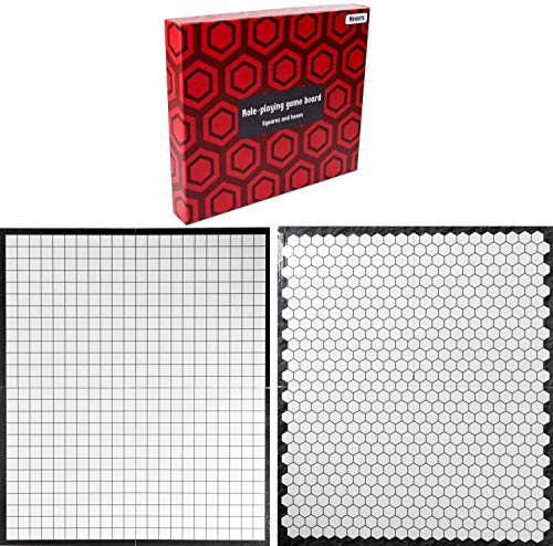 Hexers role playing game board: vinyl mat alternative - Dungeons and Dragons D&D DnD Pathfinder RPG play compatible - 27''x23'' - 1'' squares on one side, 1'' hexes on the other - Foldable & Dry Erase