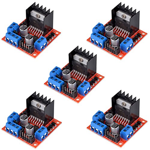 HiLetgo 5pcs L298N Motor Driver Controller Board Module Stepper Motor DC Dual H-Bridge for Arduino Smart Car Power UNO MEGA R3 Mega2560