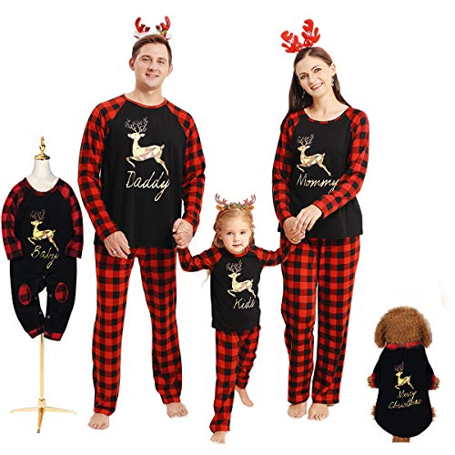 Hinzonek Navidad Familia Juego de Ropa Conjunto Mascota Bebé Niño Hombres Mujeres Reno Cuadros Pijamas de Navidad Camisón Casual Homewear (Bebé / 6-12 Meses) Hinzonek Navidad Familia Juego de Ropa Conjunto Mascota Bebé Niño Hombres Mujeres Reno Cuadros Pijamas de Navidad Camisón Casual Homewear (Bebé / 6-12 Meses)