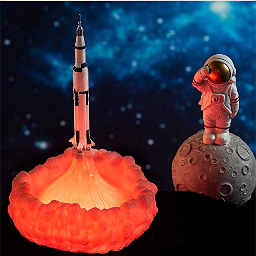 H&J La impresión 3D Rocket LED de luz de la Noche del Tacto de Carga USB Lámpara Creativa Biodegradable Material Adecuado para Niños, Niñas, Adolescentes Regalo de Las Luces Blancas,C H&J La impresión 3D Rocket LED de luz de la Noche del Tacto de Carga USB Lámpara Creativa Biodegradable Material Adecuado para Niños, Niñas, Adolescentes Regalo de Las Luces Blancas,C