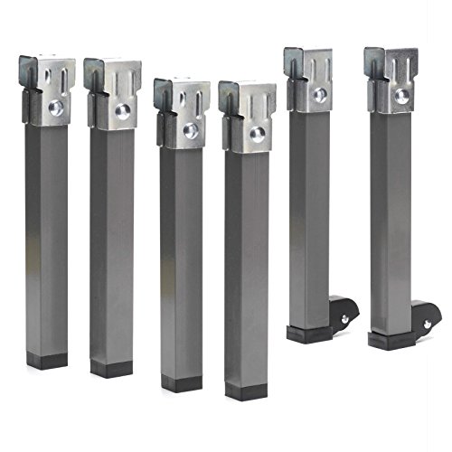HOGAR24 6 Patas SOMIER METÁLICAS CUADRADAS con Ruedas Y Abrazadera, Tubo 3CM X 3CM Alto 32CM HOGAR24 6 Patas SOMIER METÁLICAS CUADRADAS con Ruedas Y Abrazadera, Tubo 3CM X 3CM Alto 32CM