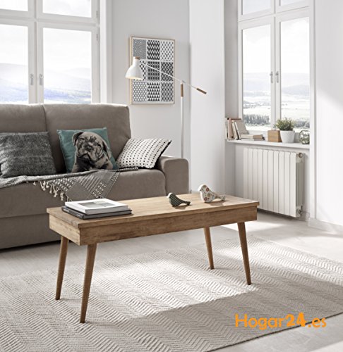 Hogar24-Mesa de Centro elevable diseño Vintage, Madera Maciza Natural, fabricación Artesanal. 100cm x 50cm x 47cm Hogar24-Mesa de Centro elevable diseño Vintage, Madera Maciza Natural, fabricación Artesanal. 100cm x 50cm x 47cm