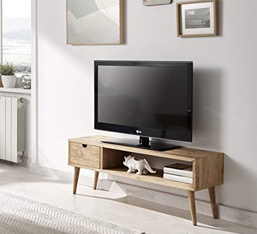 Hogar24.es-Mesa televisión, mueble tv salón diseño vintage, cajón y estante, madera maciza natural, fabricación artesanal. 100 cm x 40 cm x 30 cm Hogar24.es-Mesa televisión, mueble tv salón diseño vintage, cajón y estante, madera maciza natural, fabricación artesanal. 100 cm x 40 cm x 30 cm