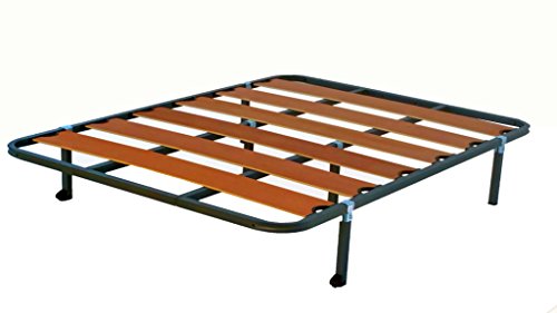 HOGAR24.es-Somier Somieres Lama Ancha con Taco Anti-Ruido + 6 Patas cuadradas con Ruedas Alto 26 cm, Tubo 30 x 30; Medida 150x190