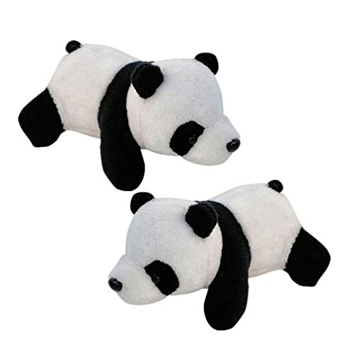 Holibanna 2Pcs Broche Pin Mini Plush Panda Breastpin Animal Toys Regalo para Niñas Familia Amigos Mochila Ropa Bolsas (Negro Blanco)