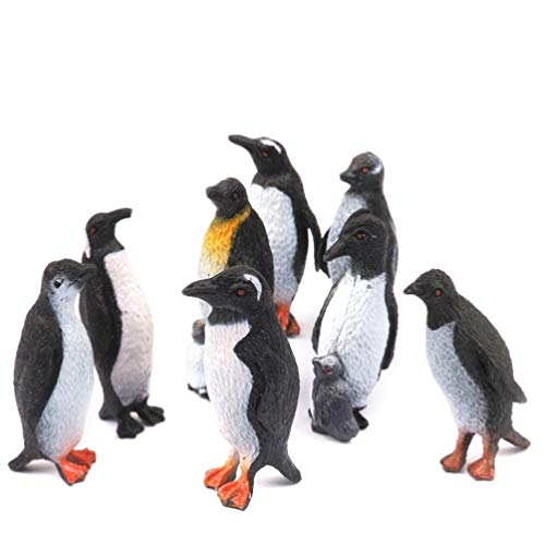 Holibanna - 8 figuras de pingüino realistas de plástico para niños