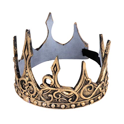 Holibanna corona de plata retro corona de príncipe suave tocado medieval pu para fiesta de disfraces de cosplay halloween (Oro) Holibanna corona de plata retro corona de príncipe suave tocado medieval pu para fiesta de disfraces de cosplay halloween (Oro)