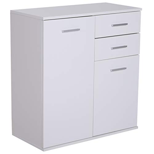 HOMCOM Armario Gabinete Consola Aparador Buffet Mueble Organizador de Almacenaje Multiusos de Comedor Salón con Puertas y Cajones 71x35x76cm