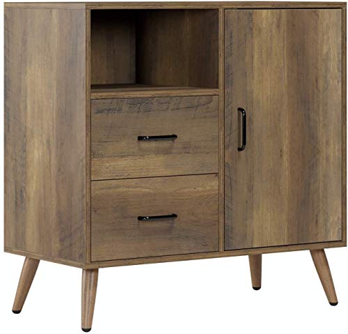 HOMECHO Cómoda Vintage con 2 Cajones 1 Estante y 1 Puerta Armario de Suelo para Almacenamiento para Salón Cocina Dormitorio Baño Aparador Pequeño Estilo Industrial Retro Marrón 78x38.5x80 cm HOMECHO Cómoda Vintage con 2 Cajones 1 Estante y 1 Puerta Armario de Suelo para Almacenamiento para Salón Cocina Dormitorio Baño Aparador Pequeño Estilo Industrial Retro Marrón 78x38.5x80 cm