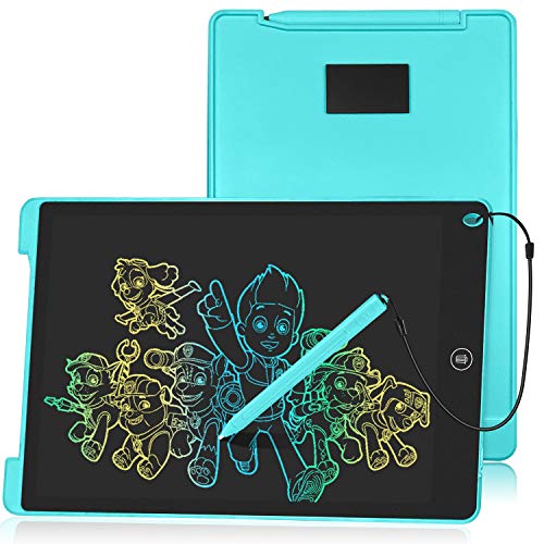 HOMESTEC Tableta Escritura LCD Color, Pizarra Digital para Apuntar Recordatorios , Escribir o Dibujar (12 Pulgadas, Azul)