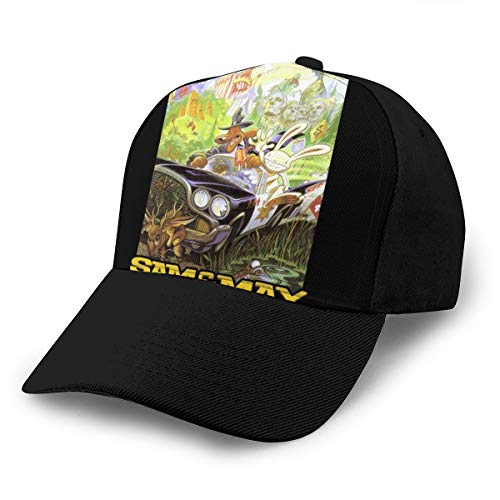 HONGYANW Gorra de béisbol Sam y Max Game Cover Dad Hat ajustable transpirable para hombres y mujeres, gorra de camionero negra