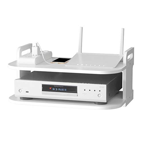 HONUTIGE Estante de TV Box, soporte de pared para reproductor de DVD, estante flotante multiusos para componentes de TV, cajas de cables, enrutadores, mandos a distancia, consolas de juegos