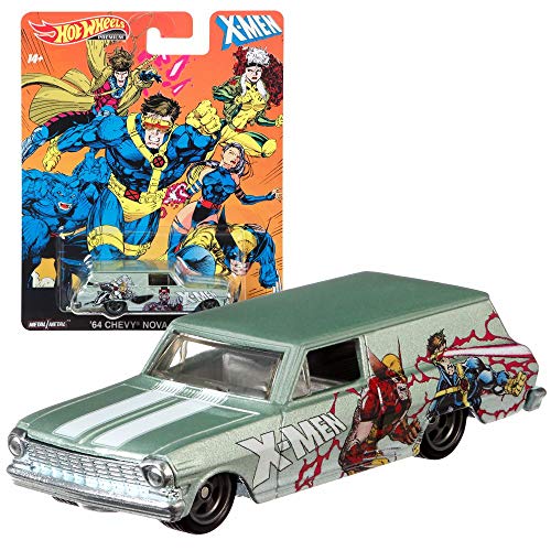Hot Wheels Pop Culture X-Men Premium Cars Set | Vehículos Coche Mattel DLB45, Vehículo:'64 Chevy® Nova Delivery Hot Wheels Pop Culture X-Men Premium Cars Set | Vehículos Coche Mattel DLB45, Vehículo:'64 Chevy® Nova Delivery
