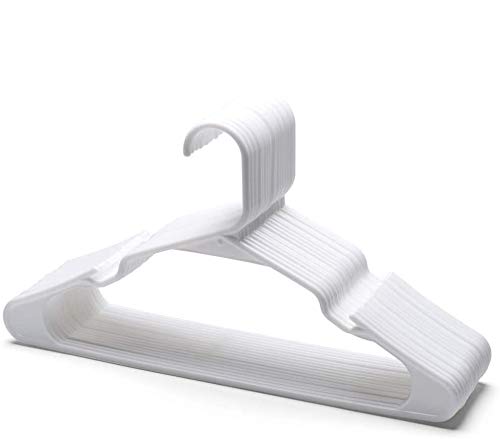 HOUSE DAY Perchero Plástico Blanco Que Ahorra Espacio 50 Piezas Perchas de Plástico D0.6cm L42cm HOUSE DAY Perchero Plástico Blanco Que Ahorra Espacio 50 Piezas Perchas de Plástico D0.6cm L42cm