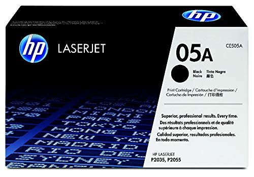 HP 05A CE505A, Negro, Cartucho Tóner Original, de 2.300 páginas, para impresoras HP LaserJet P2035, P2055, P2030, P2050, P2055D y P2055DN