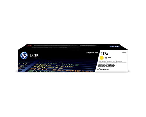 HP 117A W2072A, Amarillo, Cartucho Tóner Original, de 700 páginas, para impresoras HP Color Laser Serie 150, MFP 178 y 180